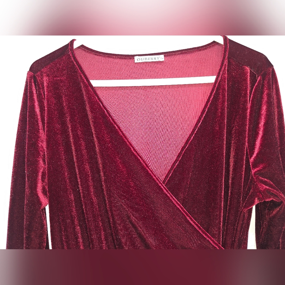 GUBERRY Burgundy Velvet Dress - Picture 3 of 6